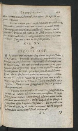 Cap. XV. De Inductione.