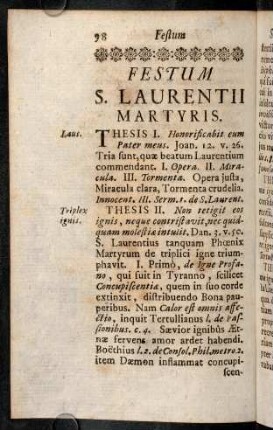 98-116, Festum S. Laurentii Martyris; Festum Assumptionis B. V. Mariae