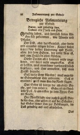 86-91, Bewegliche Aufmunterung zur Gedult; ...