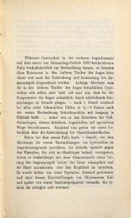 Beiträge zur Operation von Cysticerken im Auge : Inaug.-Diss.