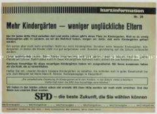 Propagandaflugblatt der SPD zur Bundestagswahl 1969 (Kurzinformation Nr. 26)