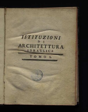 1: Istituzioni d'architettura idraulica