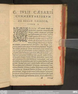 C. Iulii Caesaris Commentariorum De Bello Gallico