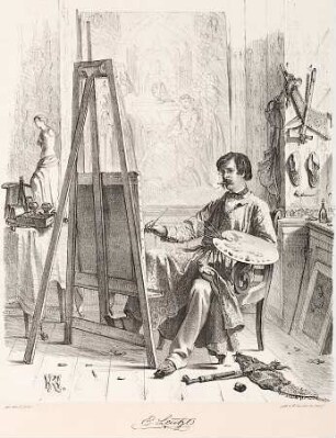 Emanuel Leutze in seinem Atelier