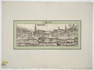 Ansicht von Wien, Holzschnitt, um 1493 : Vienna Pannonie / [Hartmann Schedel. Holzschnitte von Michael Wolgemut, Wilhelm Pleydenwurff]. - [Nuremberge] : [Koberger] , [1493]. - 1 Ansicht : Holzschn. ; 52 x 19 cm. Auch enth. in: Weltchronik / Hartmann Schedel