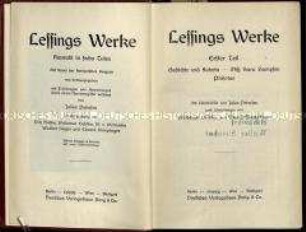 Lessings Werke, Teile 1-2