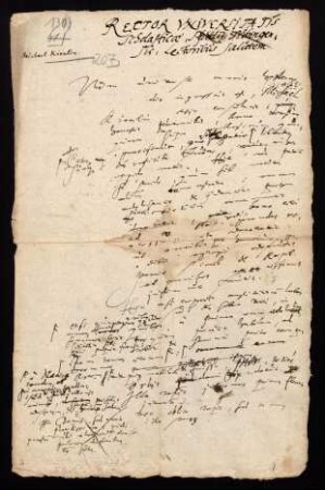 Todesanzeige des Michael Kienlin, württembergischer Rat, 1616.