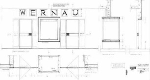 Wernau (Neckar): Neubau EG - Eingangsbereich Gleisseite (Teilansicht; Horizontalschnitt) Empfangsgeb. Eingang