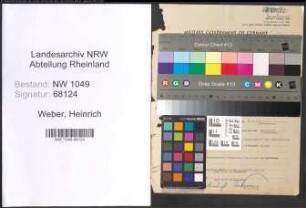 Entnazifizierung Heinrich Weber , geb. 10.01.1899 (Lehrer)