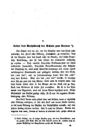 Ueber das Verhältnis der Schule zum Turnen