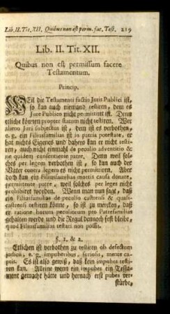 Tit. XII. Quibus non est permissum facere Testamentum.