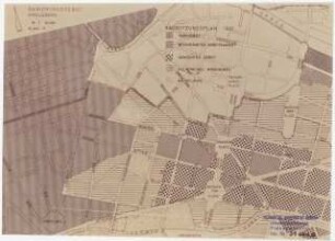 Sanierung Kreuzberg, Berlin Untersuchungen und Planungen von Werner March: Mappe Kreuzberg. Sanierungsgebiet Kreuzberg Plan C, Baunutzungsplan, 1:10000