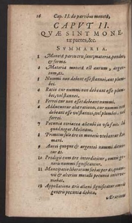 Caput II. Quae sint monetae partes