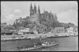 Meißen. Albrechtsburg u. Dom - Elbe m. Dampfer Pirna