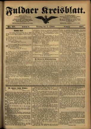 Ausgabe vom Dienstag, den 15. Oktober 1907.