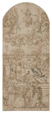 Das Jüngste Gericht, mit Stiftern (Seitenflügel eines Altars)