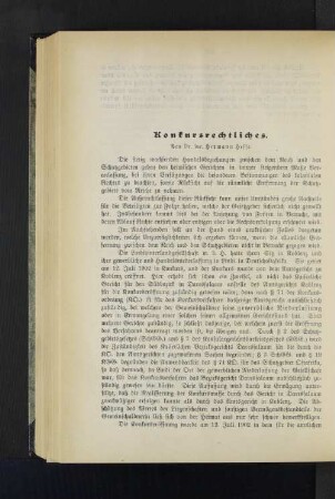 Konkursrechtliches.