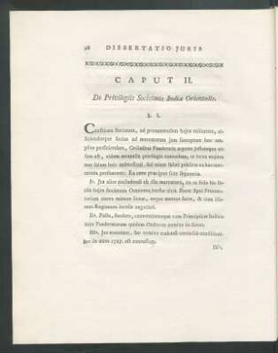 Caput II. De privilegiis societatis indiae orientalis