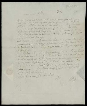 Nr. 74: Brief von Karl Otfried Müller an August Böckh, Göttingen, 27.4.1838
