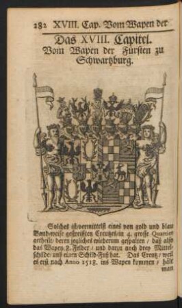 Das XVIII. Capitel. Vom Wapen der Fürsten zu Schwartzburg
