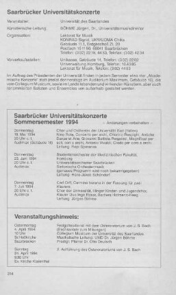 Saarbrücker Universitätskonzerte