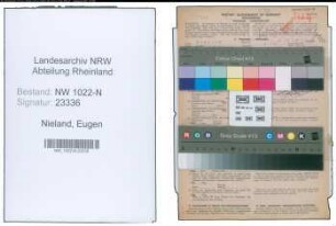 Entnazifizierung Eugen Nieland , geb. 26.03.1899 (Polizei)