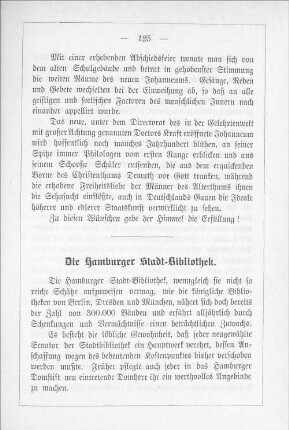 Die Hamburger Stadt-Bibliothek.