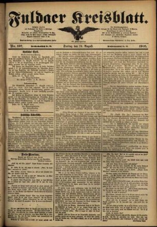 Ausgabe vom Freitag, den 18. August 1905.