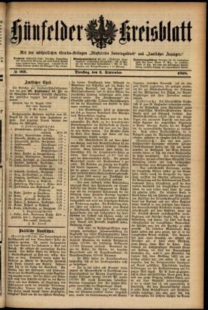 Ausgabe vom Dienstag, den 06. September 1898.
