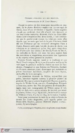 Opinions anglaises sur nos peintres