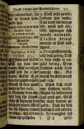 Christliche Lebens- und Wandels-Lieder.