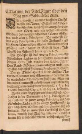 Erklärung der Titel.Figur über den Weg zum Sabbath der Ruhe.