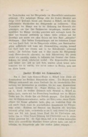 Zweiter Wechsel des Commando's