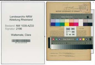 Entnazifizierung Clara Waltemate , geb. 14.05.1899 (Bueroangestellte)