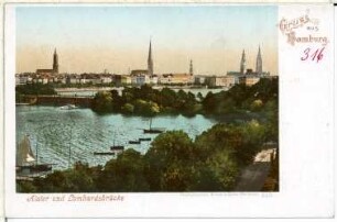 Hamburg. Alster und Lombardbrücke