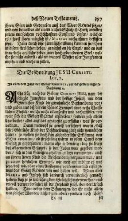 Die Beschneidung Jesu Christi. Luc. 2.