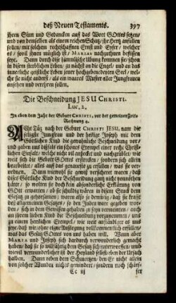 Die Beschneidung Jesu Christi. Luc. 2.