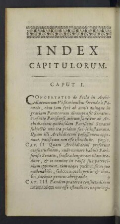 Index capitulorum.