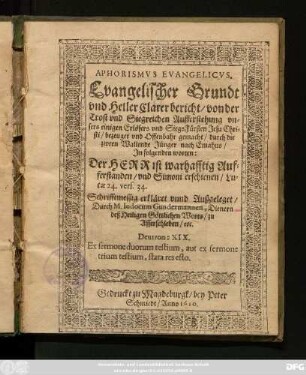Aphorismus Evangelicus