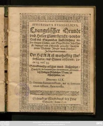 Aphorismus Evangelicus