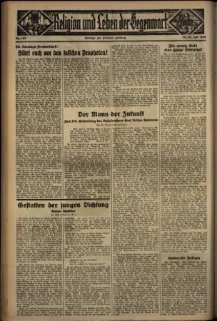 Zweite Ausgabe vom Sonntag, den 19. Juli 1936.