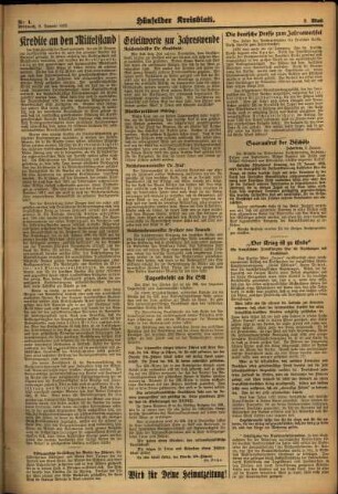 Zweite Ausgabe vom Mittwoch, den 02. Januar 1935.