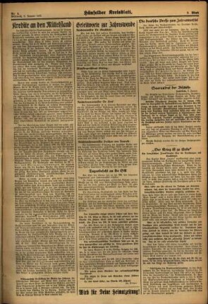 Zweite Ausgabe vom Mittwoch, den 02. Januar 1935.
