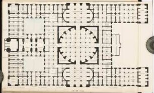 Landesbibliothek Berlin Schinkelwettbewerb 1875: Grundriss Untergeschoss; Maßstabsleiste