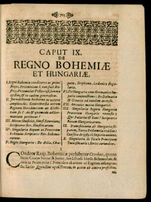 Caput IX. De Regno Bohemiae Et Hungariae.