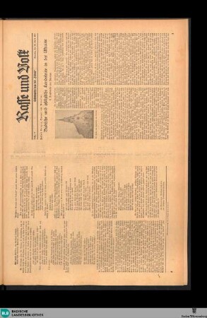 Der Führer am Sonntag : Wochenbeilage des "Führer", Rasse und Volk