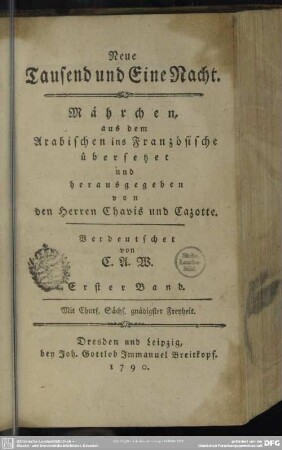 1: Neue Tausend und Eine Nacht : Mährchen