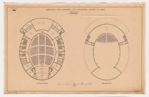 Bebauung von Lehmanns Felsen, Halle/Saale: Stadthalle, Grundriss Parkett und Rang 1:200