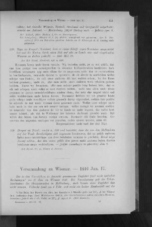 Versammlung zu Wismar. - 1446 Jan. 17.