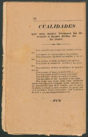 Cualidades que una mujer hermosa ha de reunir ó mejor dicho debe tener